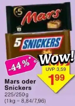 Jawoll Mars oder Snickers Angebot
