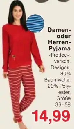 Jawoll Damen- oder Herren-Pyjama »Frottee« Angebot