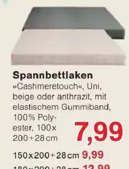Jawoll Spannbettlaken »Cashmeretouch«, Uni Angebot