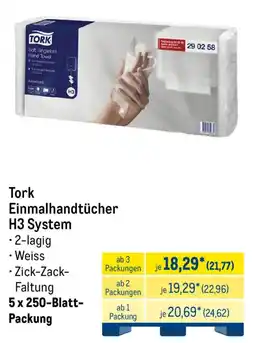METRO Tork Einmalhandtücher H3 System Angebot