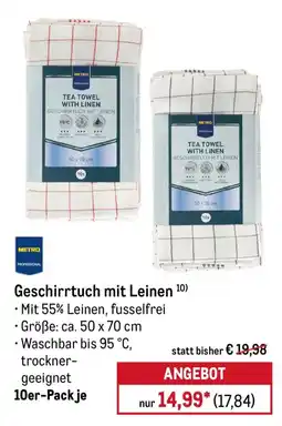 METRO Geschirrtuch mit Leinen Angebot