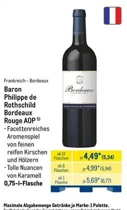 METRO Baron Philippe de Rothschild Bordeaux Rouge AOP Angebot