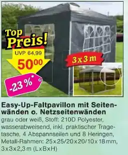 Jawoll Easy-Up-Falt pavillon mit Seitenwänden o. Netzseitenwänden Angebot
