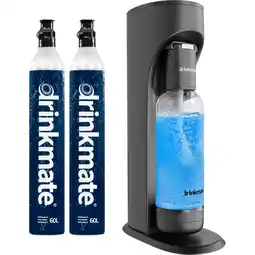 Netto Marken-Discount Drinkmate OmniFizz Sprudelwasser- und Sodabereiter, mit zwei 425g CO2-Flaschen, Matt-schwarz Angebot