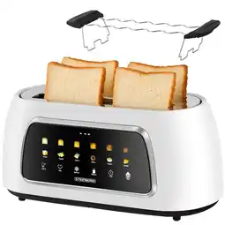 Netto Marken-Discount Steinborg XXL 4 Scheiben Toaster Lift Funktion Brötchenaufsatz Weiß Angebot