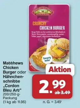 Famila Nord West Bernard Matthews Chicken Burger Angebot