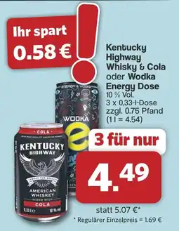 Famila Nord West Kentucky Highway Whisky & Cola oder Wodka Energy Dose Angebot