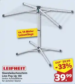 Famila Nord West LEIFHEIT Standwäscheschirm Lino Pop Up 140 Angebot