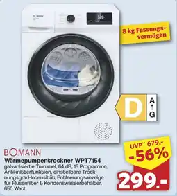 Famila Nord West BOMANN Wärmepumpentrockner WPT7154 Angebot