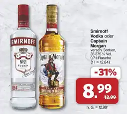 Famila Nord West Smirnoff Vodka oder Captain Morgan Angebot