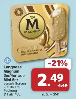 Famila Nord West Langnese Magnum Double Gold Caramel Billionaire Angebot