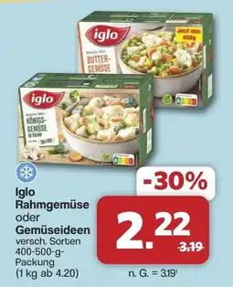 Famila Nord West iglo Rahmgemüse oder Gemüseideen Angebot
