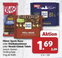 Famila Nord West Ritter Sport Nuss- oder Edelkakaoklasse oder Nestlé Kitkat Tafeln Angebot