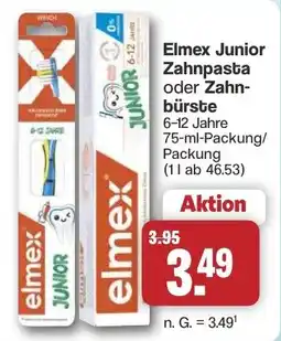Famila Nord West Elmex Junior Zahncreme oder Zahnbürste Angebot