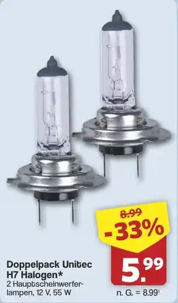 Famila Nord West Doppelpack Unitec H7 Halogen* Angebot