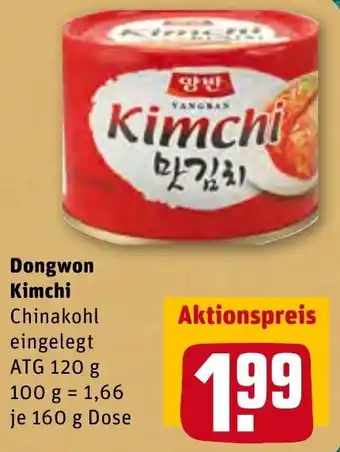 REWE Dongwon Kimchi 160g Dose Angebot