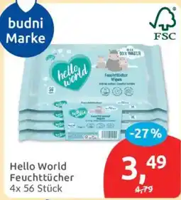 Budni Hello World Feuchttücher Angebot