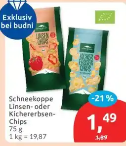 Budni Schneekoppe Linsen- oder Kichererbsen-Chips Angebot