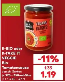 Kaufland K-BIO oder K-TAKE IT VEGGIE Bio-Tomatensauce Angebot