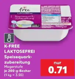 Kaufland K-FREE LAKTOSEFREI Speisequark-zubereitung Angebot