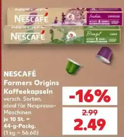 Kaufland NESCAFÉ Farmers Origins Kaffee kapseln Angebot