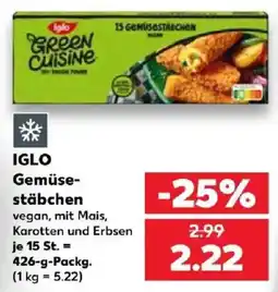 Kaufland IGLO Gemüse-stäbchen vegan Angebot