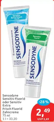 Budni Sensodyne Sensitiv Fluorid oder Sensitiv Extra Frisch Fluorid Zahncreme Angebot