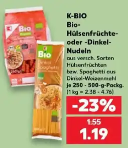 Kaufland K-BIO Bio-Hülsenfrüchte- oder -Dinkel-Nudeln Angebot