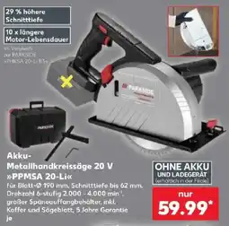 Kaufland Parkside Akku-Metallhandkreissäge 20 V »PPMSA 20-Li« Angebot