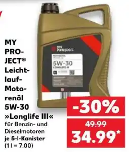 Kaufland MY PROJECT® Leichtlauf-Motoröl 5W-30 Angebot