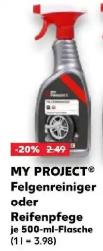 Kaufland MY PROJECT® Felgenreiniger oder Reifenpflege Angebot