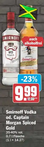HIT Smirnoff Vodka od. Captain Morgan Spiced Gold Angebot