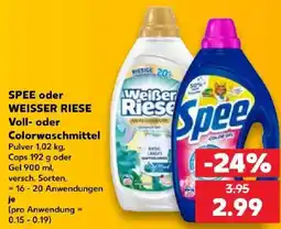 Kaufland Spee oder Weisser Riese Voll- oder Colorwaschmittel Angebot