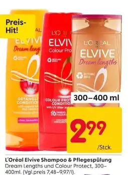 Rusta L'Oréal Elvive Shampoo & Pflegespülung Dream Lengths und Colour Protect Angebot