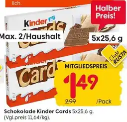 Rusta Schokolade Kinder Cards Angebot