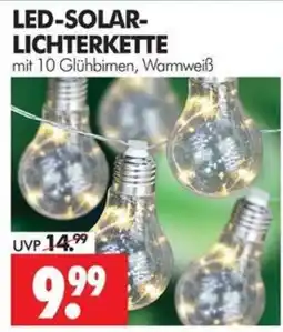 Wreesmann LED-SOLAR-LICHTERKETTE mit 10 Glühbimben, Warmweiß Angebot