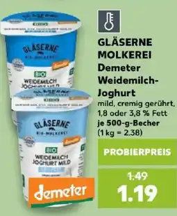 Kaufland GLÄSERNE MOLKEREI Weidemilch-Joghurt Angebot