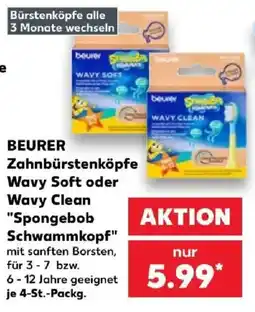 Kaufland BEURER Zahnbrüstenköpfe Wavy Soft oder Wavy Clean "Spongebob Schwammkopf" Angebot