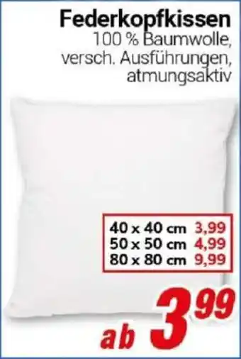 CENTERSHOP Federkopfkissen Angebot