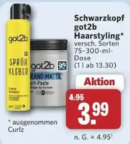 Combi Schwarzkopf got2b Haarstyling* Angebot