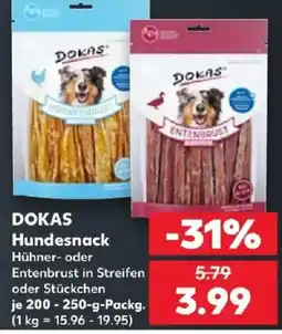 Kaufland DOKAS Hundesnack Hühner- oder Entenbrust Angebot