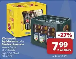Combi Küstengold Apfelschorle oder Sinalco Limonade Angebot