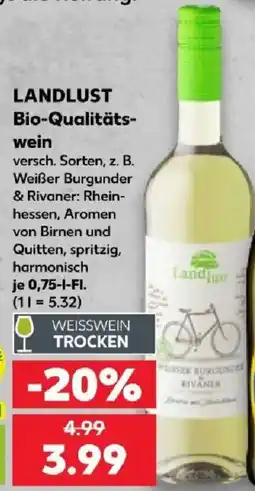 Kaufland LANDLUST Bio-Qualitäts-wein Angebot