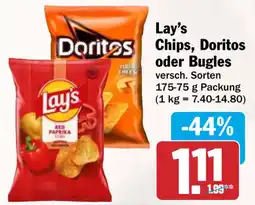 HIT Lay's Chips, Doritos oder Bugles Angebot
