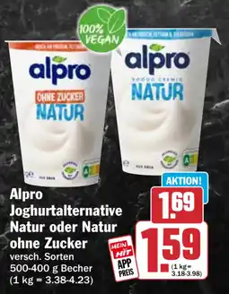 HIT Alpro Joghurtalternative Natur oder Natur ohne Zucker Angebot