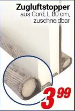 CENTERSHOP Zugluftstopper aus Cord Angebot