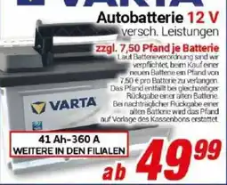 CENTERSHOP VARTA Autobatterie 12 V Angebot