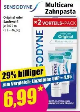 Norma Sensodyne Multicare Zahnpasta Angebot