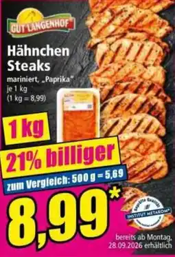 Norma GUT LANGENHOF Hähnchen Steaks Angebot