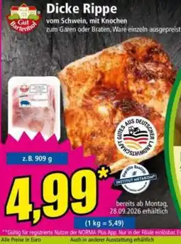 Norma Dicke Rippe vom Schwein, mit Knochen Angebot